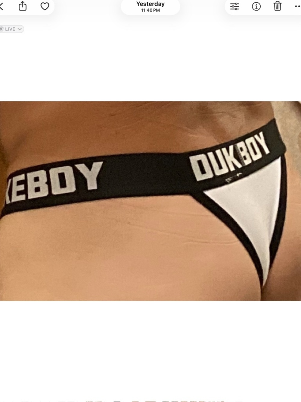 Thong, white and black, medium - Picture 5 of 5